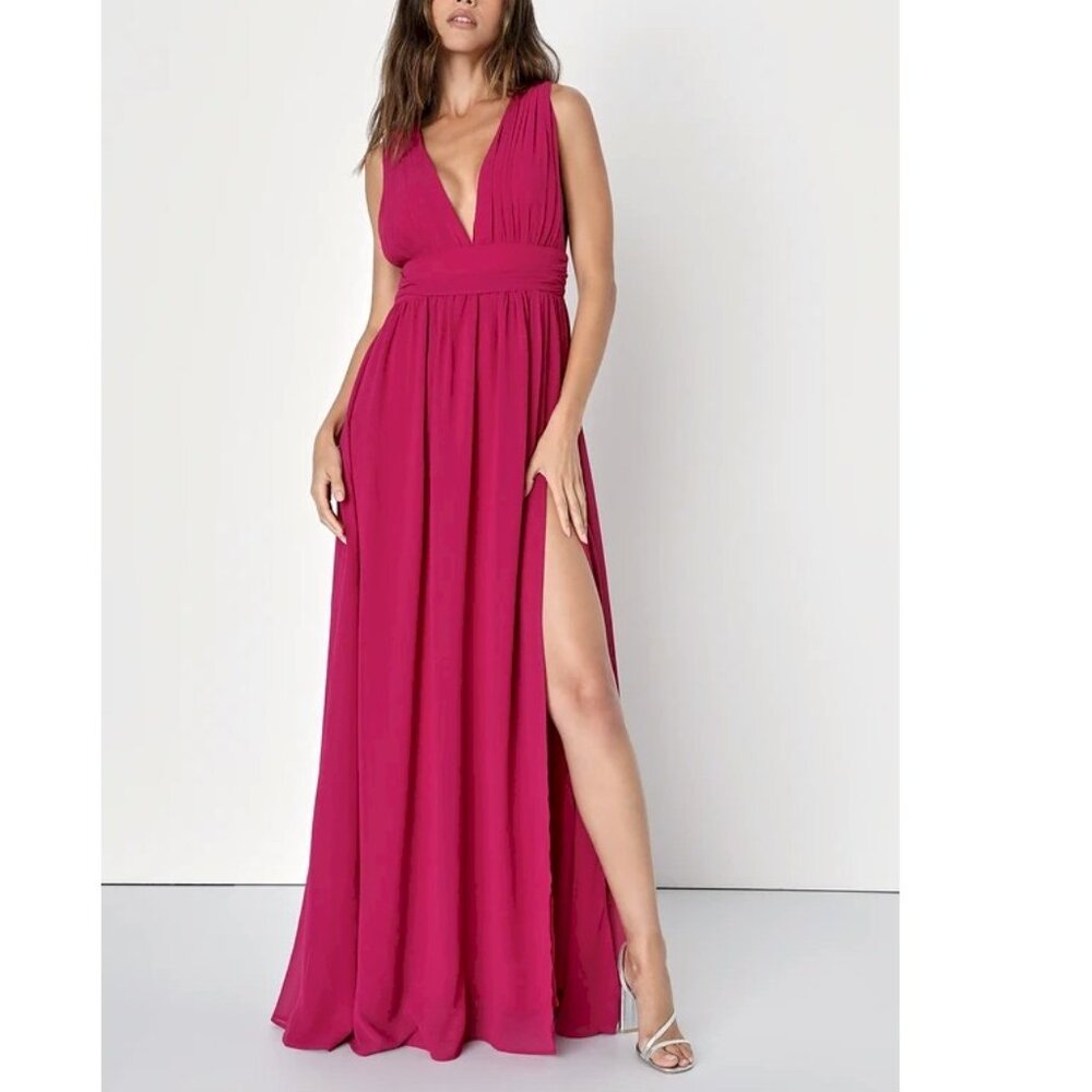 Lulus Heavenly Hues Magenta Maxi Dress Size Small NWOT